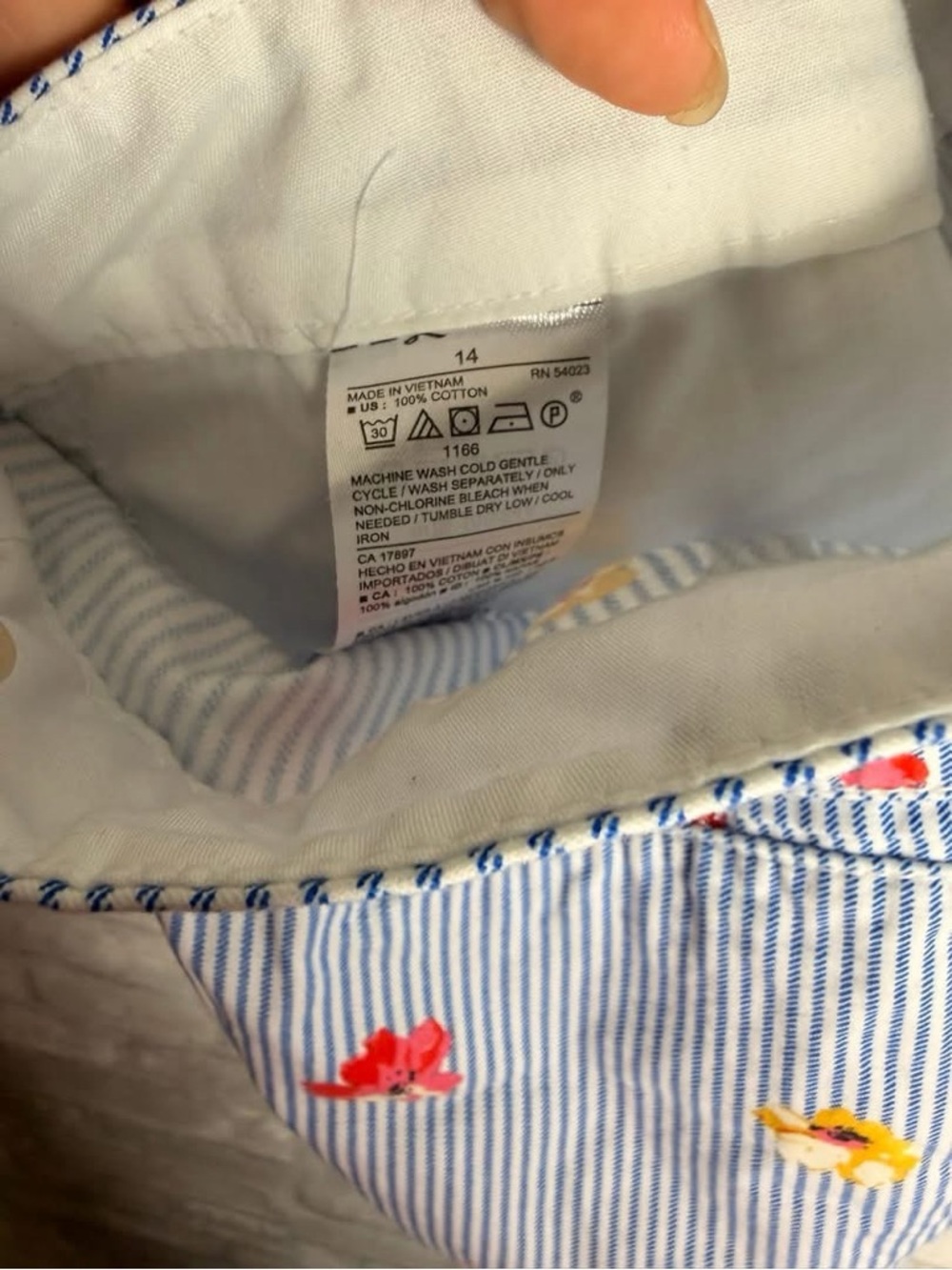 Light Blue Striped Floral Bermuda Shorts - Picture 2 of 3